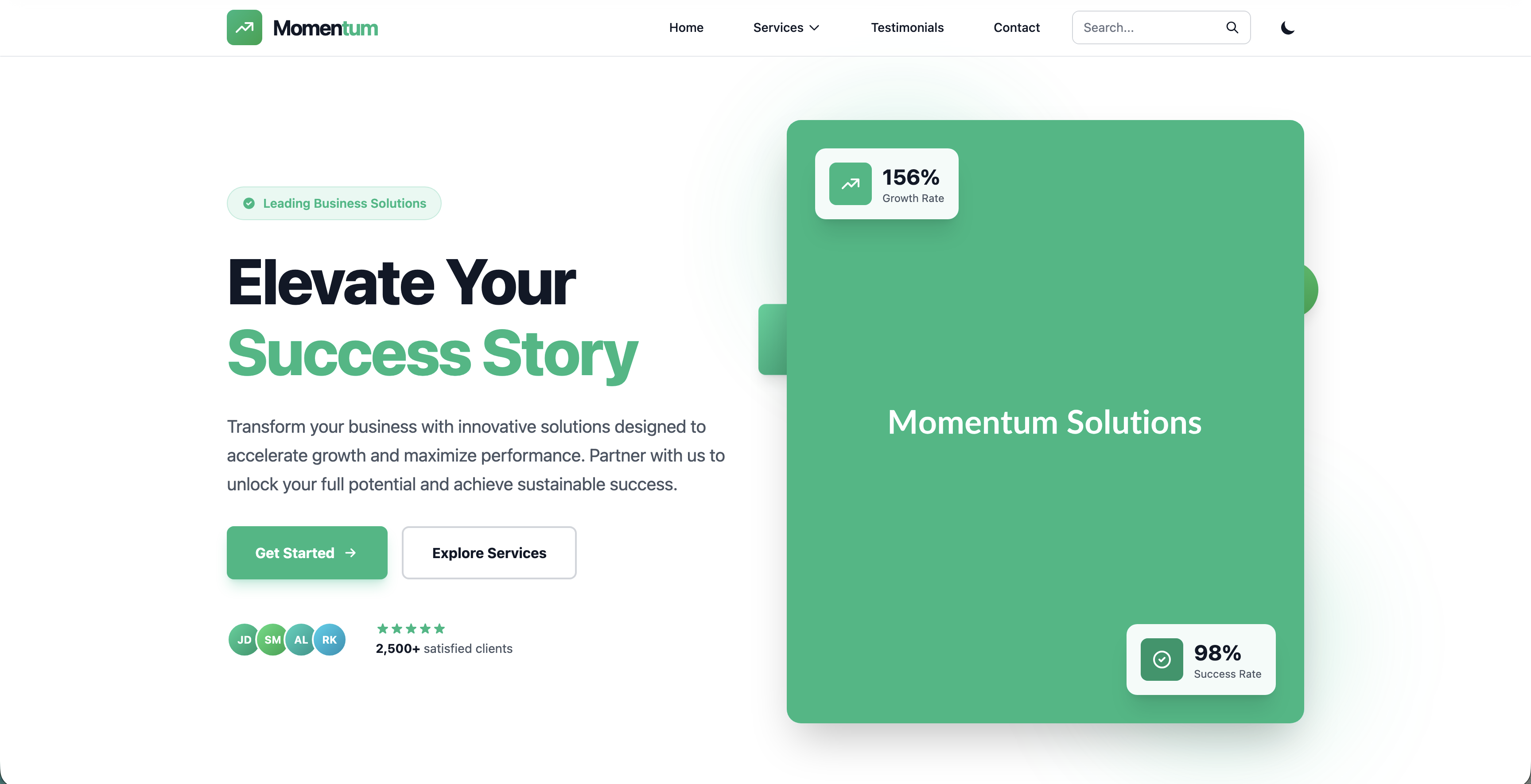 Momentum Template Screenshot 2